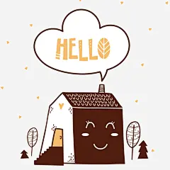 可爱房屋手绘矢量图高清素材 创意 卡通 可爱 屋子 房屋 手绘 树木 英文 矢量图 免抠png 设计图片 免费下载