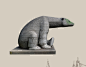 坐着的北极熊石雕塑 石熊 石头熊 狗熊 棕熊 - 综合模型 蛮蜗网