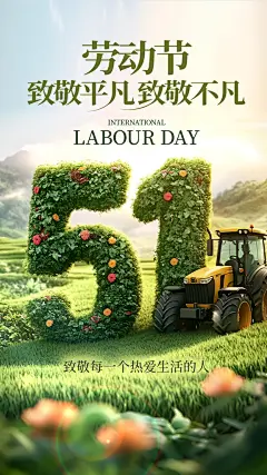 大气五一劳动节节日宣传海报