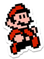 Mario. Pop culture icon-1990-马里奥贴纸/贴纸设计/小插图/小标签/8bit/8比特/像素