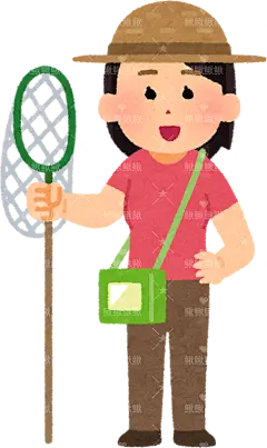 捕捉昆虫的人们（父母和孩子）mushitori_woman 卡通 插画 免扣 素材 手绘 png