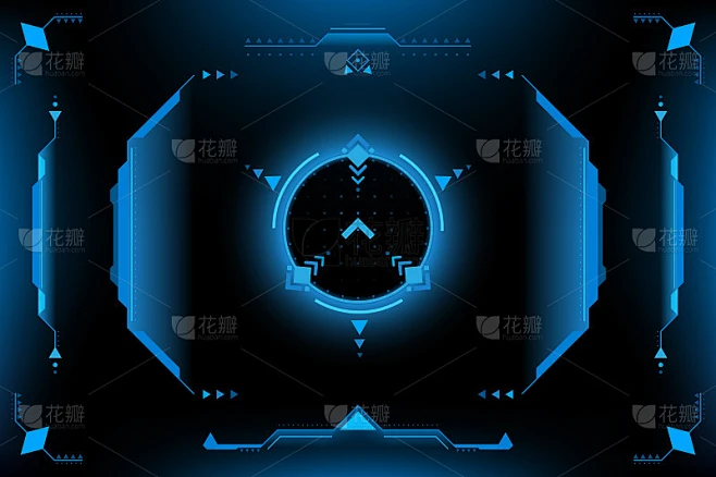 HUD面板VR用户界面。未来的概念。向量和插图素材-花瓣网