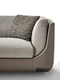 3 seater leather and fabric sofa BRAVERY | 3 seater sofa by Longhi_4