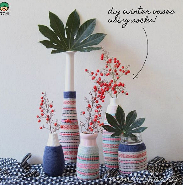 玻璃瓶毛线花瓶