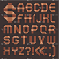 棕色透明胶带字体-罗马字母