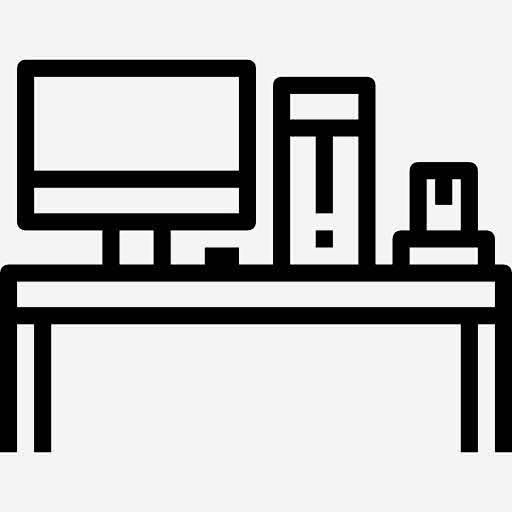 桌上图标 https://88ICON.com 电脑桌 家具 办公桌 办公材料