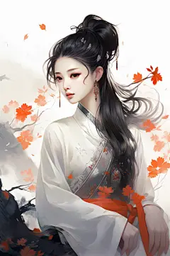 AI数字艺术新中式中国风美女人物插画-众图网