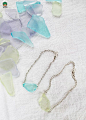 自然清新 海玻璃DIY的手链和耳环教程