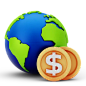 全球货币3d图标