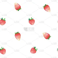 无缝的草莓图案。水彩插图。孤立在一个白色的背景。为设计。