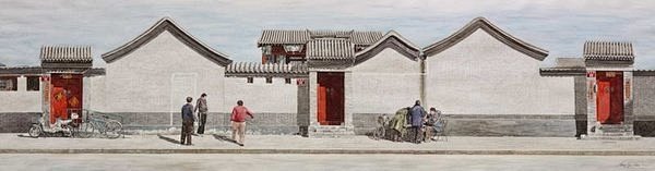 《北京胡同、香港老铺》梁潤湛水彩手绘