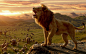 General 1920x1200 nature animals lion big cats elephant giraffes zebras sunset roar digital art The Lion King