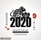 手工剪纸农历新春中国鼠年2020年新年海报 海报招贴 节日海报