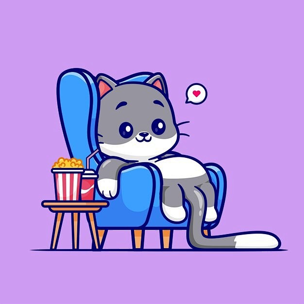 可爱的小猫咪卡通插画矢量图设计素材