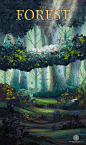 The Forest, Andi Koroveshi : The Forest, I worked many hours on this piece. The reasons are two: Firstly I tried to use a certain style on each part and secondly I did it with a mouse.
I was inspired from Disney's 1959 "Sleeping Beauty" backgrou