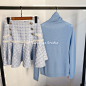 ALUONLINESHOP 双12重磅新品 治愈蓝小香风粗花呢闪闪短裙-淘宝网