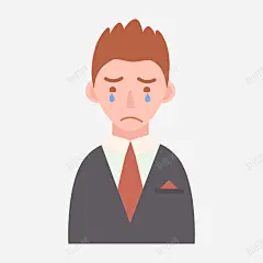 卡通版哭泣的男子 设计图片 免费下载 页面网页 平面电商 创意素材