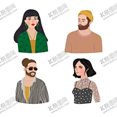 卡通人物头像 【酷图网】卡通人物头像,简约头像,简笔画,卡通,人物形象,可爱,简约大方,男生女生,