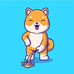 可爱卡通柴犬小狗插画矢量图素材