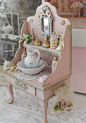 Miniature sideboard with pitcher and basin #shabbychic