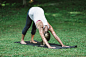 Yoga, sun salutation, downward facing dog