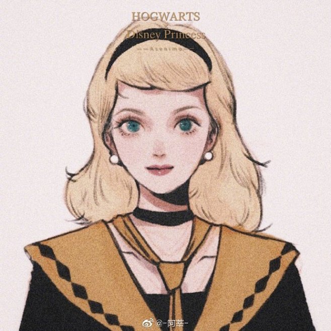 迪士尼公主学生装 插画师：@-阿莘-
...