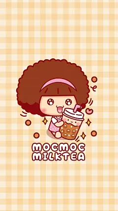摩丝摩丝仔仔爱喝奶茶插画壁纸头像