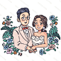 婚礼插画｜粉色系 - 小红书