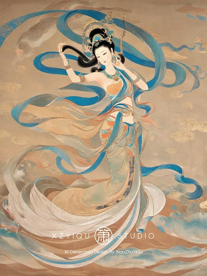 岩彩画x敦煌飞天壁画【上篇】-花瓣网
