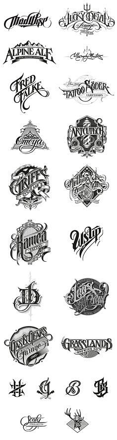 Hand-drawn logotypes...