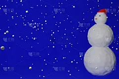 蓝色背景上的雪人的3d插图