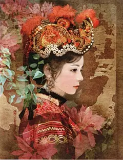 56个民族传统服饰手绘_彝族