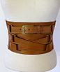 New 6" Wide Criss Cross Style Buckle High Waist Corset Cincher FX Leather Belt | eBay: 