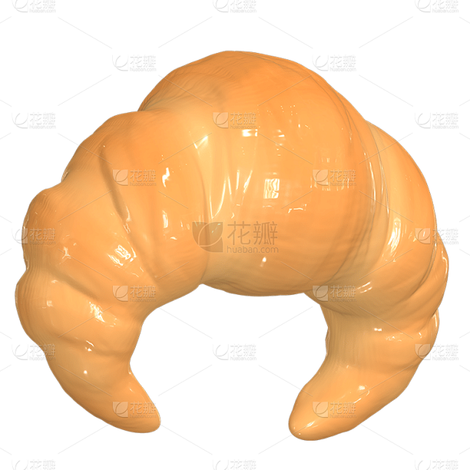 3D-立体美食元素贴纸-可颂