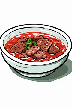 肉类食物养生羊肉汤美食插画