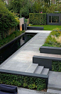 Striking modern garden landscaping in black and grey...Love it!