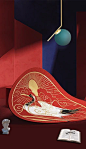中式故宫仙鹤地毯国风红色垫卧室床边圆毯