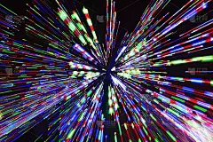 黑暗中的灯光效果，特写照片