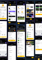 体育赛事游乐场门票预定app界面设计暗亮色两套源文件ui模板-向日葵资源站