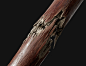 断裂漆木柱子/Broken lacquered wood pillar