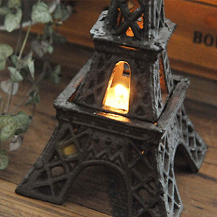 日式复古铸铁埃菲尔铁塔烛台