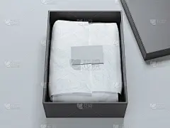 有包装纸和名片的盒子。三维渲染