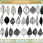 Doodled Leaves Clip Art - PNG Leaf Digital Stamps & Photoshop Brushes - Foliage ClipArt - Zen - Nature : 46 Hand Doodled Leaves Clip Art in PNG format. Leaf Digital Stamps & Photoshop Brushes both included - Commercial Use Graphics    Shadows are 