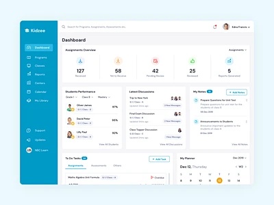 Teachers Web App webdesign website student work dashboard clean ui ...