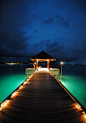 [马尔代夫海滩 夜景] 马尔代夫海滩 夜景，美到让人恩窒息，彻底的淡定不住了~！