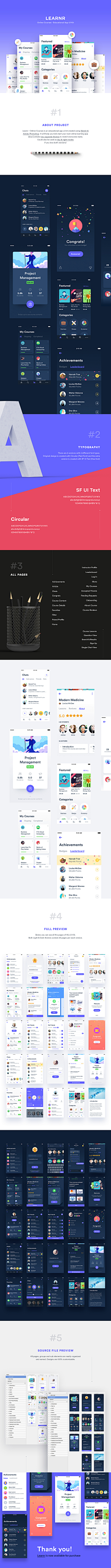 界面长图-花瓣网|陪你做生活的设计师 | ses Educational App UI Kit : Learnr is an online ...