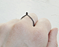 【定制】法国设计师Fernanda Jérôme 纯银氧化黑戒指环 简单爱-淘宝网