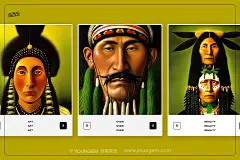 100款古代原始部落彩绘人物肖像头像手绘插图插画高清图片素材下载_颜格视觉