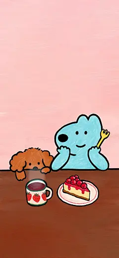 小狗狗 插画壁纸