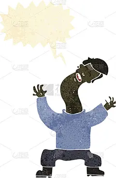 脖子弯曲的复古卡通人物